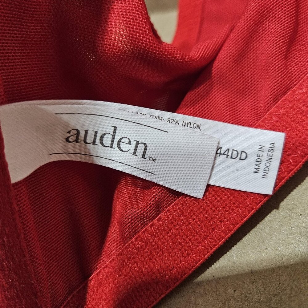Auden Bra Womens 44DD Red Lace Push Up Comfort Wire Plunge Plus Size Underwire - Picture 14 of 16